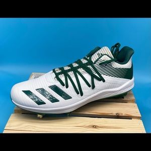 Adidas Afterburner 6 Men’s Size 12.5 White Green Baseball Cleats G27668 no box